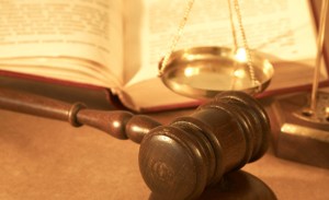 gavel and book close up, shallow dof