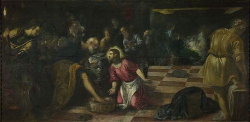 Tintoretto, Jacopo - Christ washing the Feet of the Disciples - National Gallery London